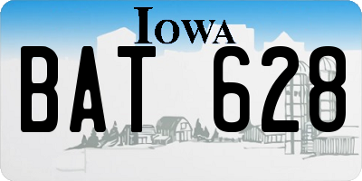 IA license plate BAT628