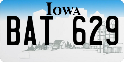 IA license plate BAT629