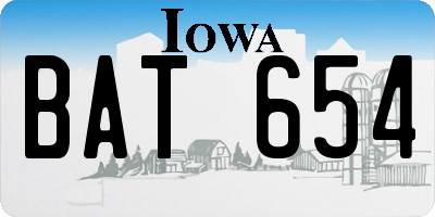IA license plate BAT654