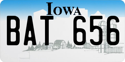 IA license plate BAT656