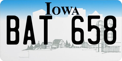 IA license plate BAT658