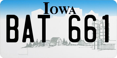 IA license plate BAT661