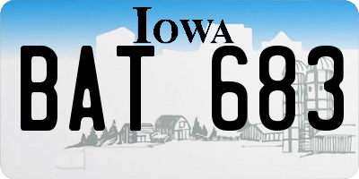 IA license plate BAT683