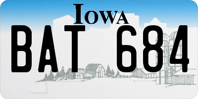 IA license plate BAT684