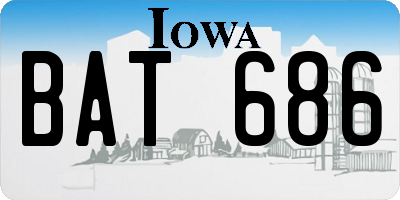 IA license plate BAT686