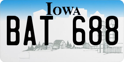 IA license plate BAT688