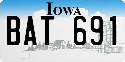 IA license plate BAT691