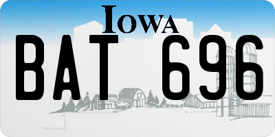 IA license plate BAT696