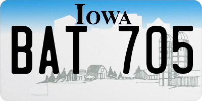 IA license plate BAT705