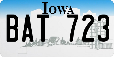 IA license plate BAT723