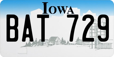 IA license plate BAT729