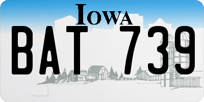 IA license plate BAT739