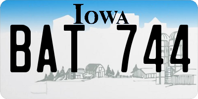 IA license plate BAT744