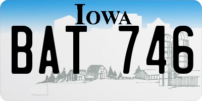 IA license plate BAT746