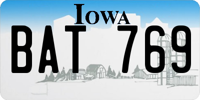 IA license plate BAT769