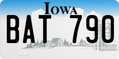 IA license plate BAT790