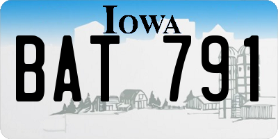IA license plate BAT791