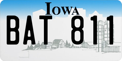 IA license plate BAT811