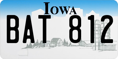 IA license plate BAT812