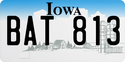 IA license plate BAT813