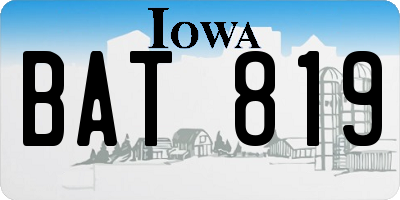 IA license plate BAT819