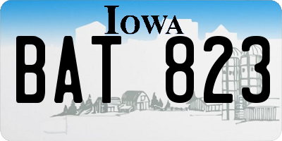 IA license plate BAT823