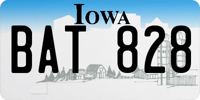 IA license plate BAT828