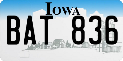 IA license plate BAT836