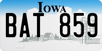 IA license plate BAT859