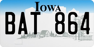 IA license plate BAT864