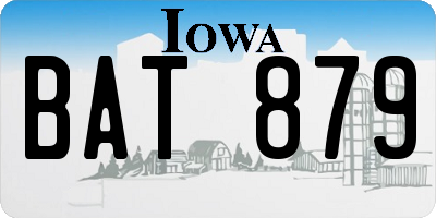 IA license plate BAT879