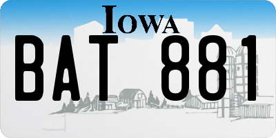 IA license plate BAT881