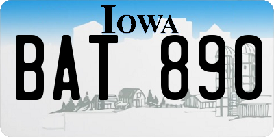 IA license plate BAT890