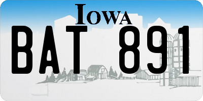IA license plate BAT891