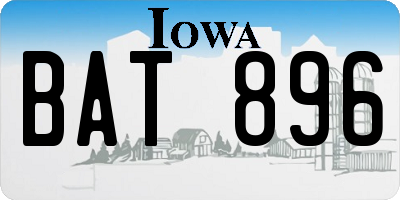 IA license plate BAT896