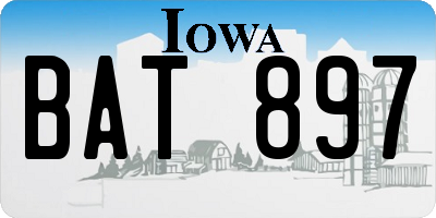 IA license plate BAT897