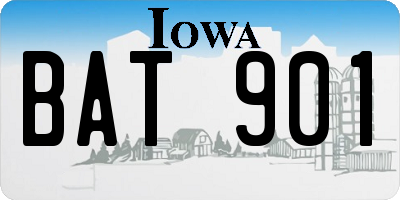 IA license plate BAT901
