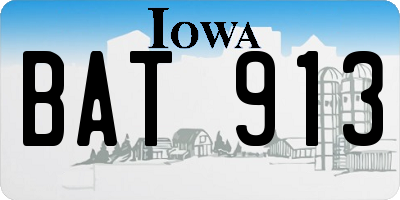 IA license plate BAT913