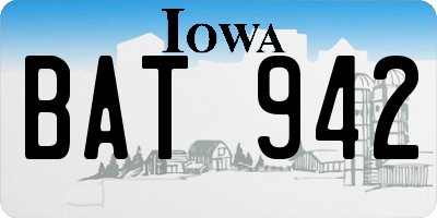 IA license plate BAT942