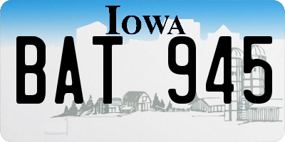 IA license plate BAT945