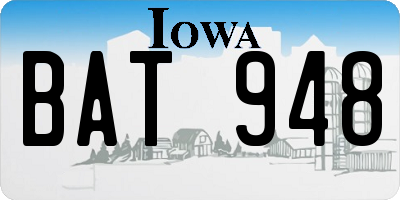 IA license plate BAT948
