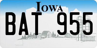 IA license plate BAT955