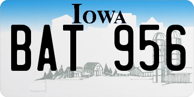 IA license plate BAT956