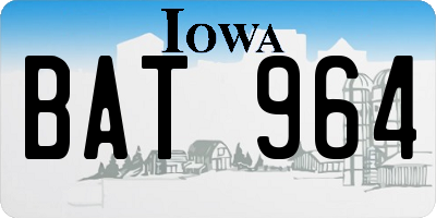 IA license plate BAT964