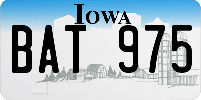 IA license plate BAT975