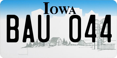 IA license plate BAU044