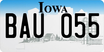 IA license plate BAU055