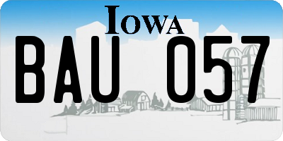 IA license plate BAU057