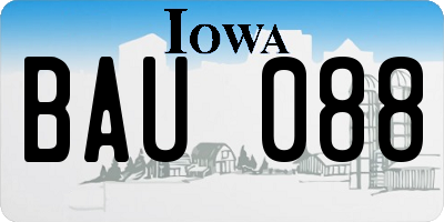 IA license plate BAU088