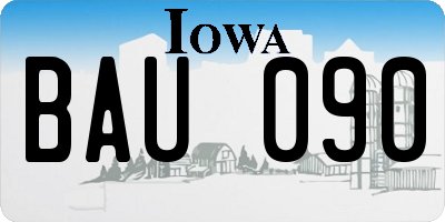 IA license plate BAU090
